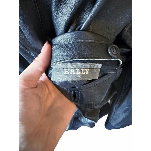 Bally Reversible Blue Suede Leather Bomber Jacket Vintage Sz 46 - Picture 12 of 16